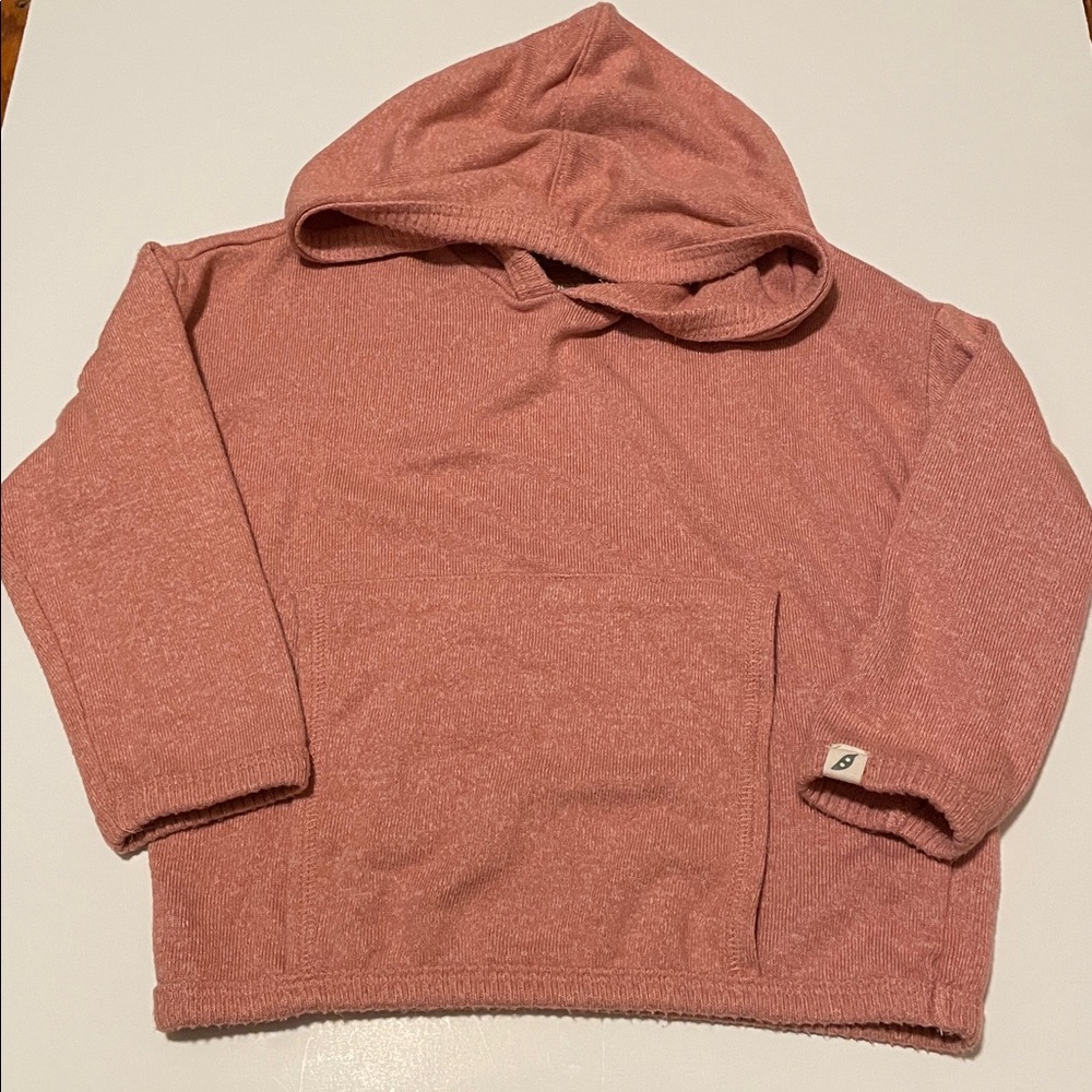 Easy Peasy Toddler Girl Size 2T Coral Hooded Sweatshirt Pullover Pockets